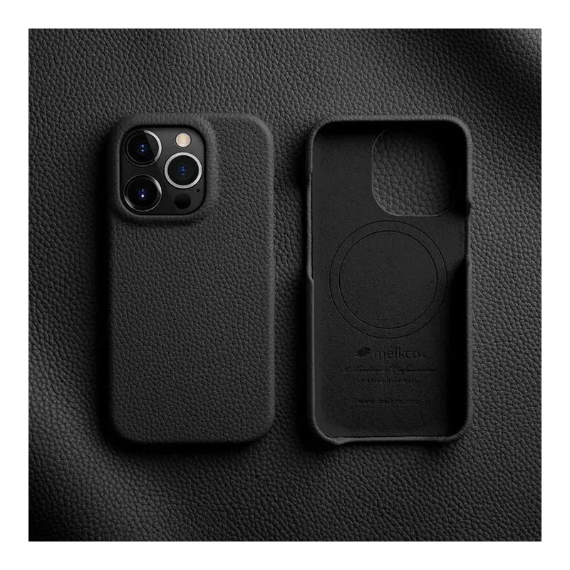 Melkco Back Snap Pro Series With Magsafe Clemence Leather Regal Cover Case - Apple iPhone 15 Pro / Black