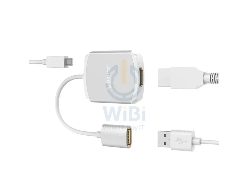 محول أوريكو HDMI لآيفون وآيباد، باللون الفضي