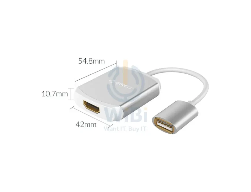 محول أوريكو HDMI لآيفون وآيباد، باللون الفضي