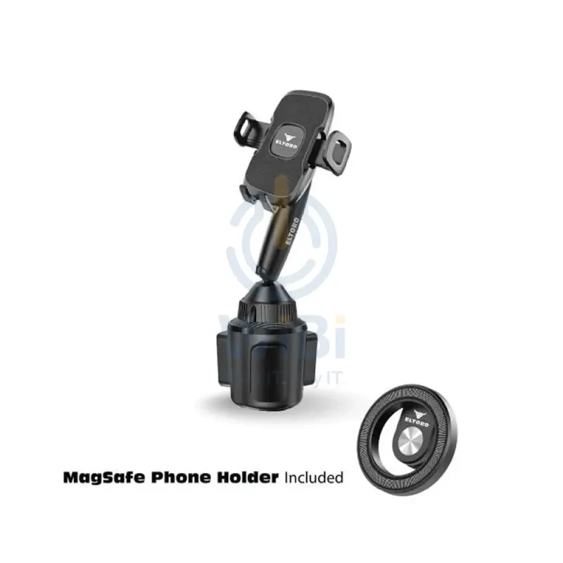 Eltoro Car Cup Holder Phone Mount with Magsafe Phone Holder – Black
