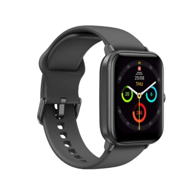 Swiss Military Alps Smart Watch Silicon Strap - Black