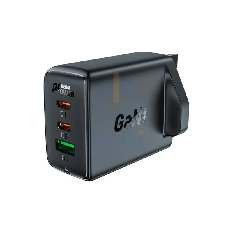 ACEFAST A44 PD65W GaN Fast Charge Wall Charger - 2x USB-C / 1x USB-A / Black