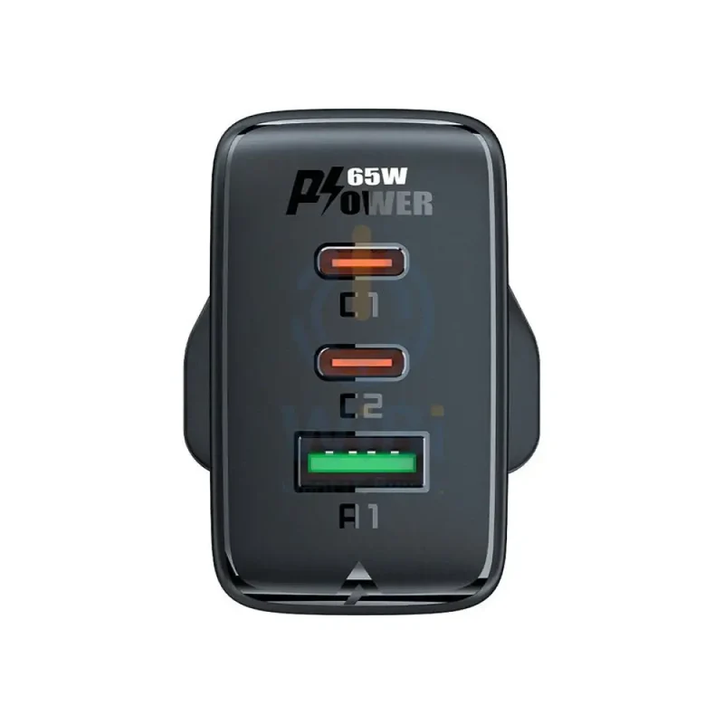 ACEFAST A44 PD65W GaN Fast Charge Wall Charger - 2x USB-C / 1x USB-A / Black