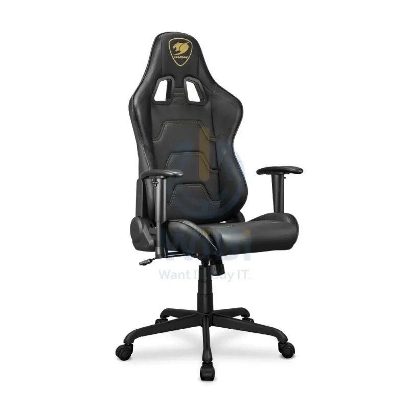 Cougar Armor Elite Royal Gaming Chair - Breathable PVC Leather / 2D / Black/Yellow