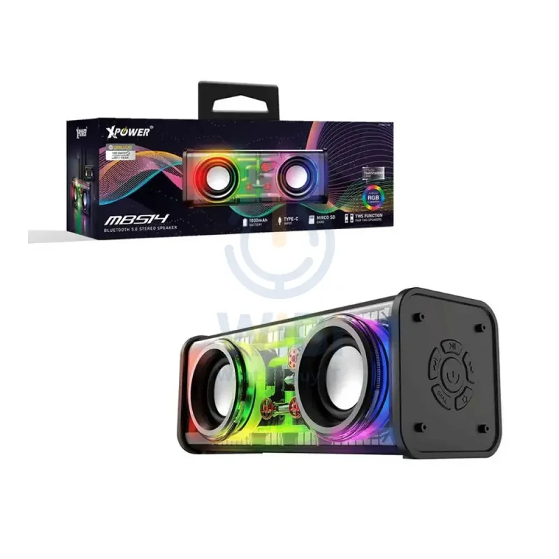 XPower MBS14 RGB LED Bluetooth Speaker - 1800mAh / Black