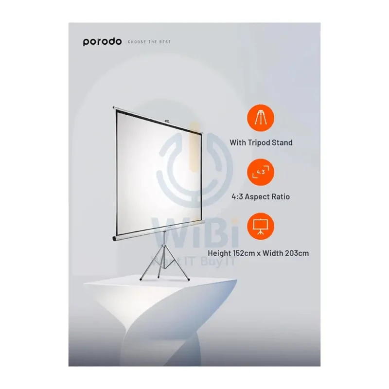 Porodo 100" Projection Screen 4:3