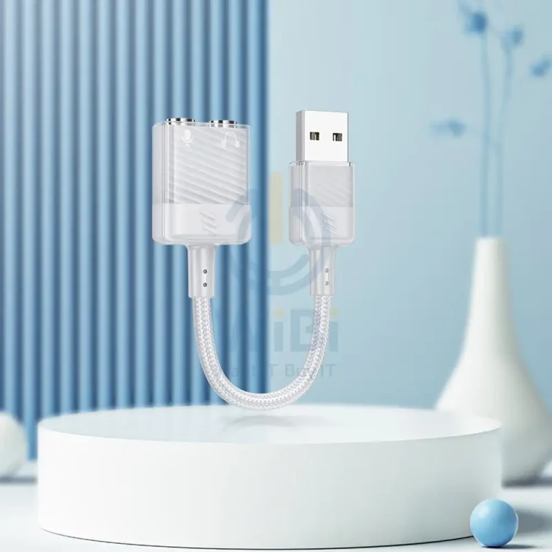 Hoco LS37 Spirit Audio Adapter Output Cable - 3.5mm / White