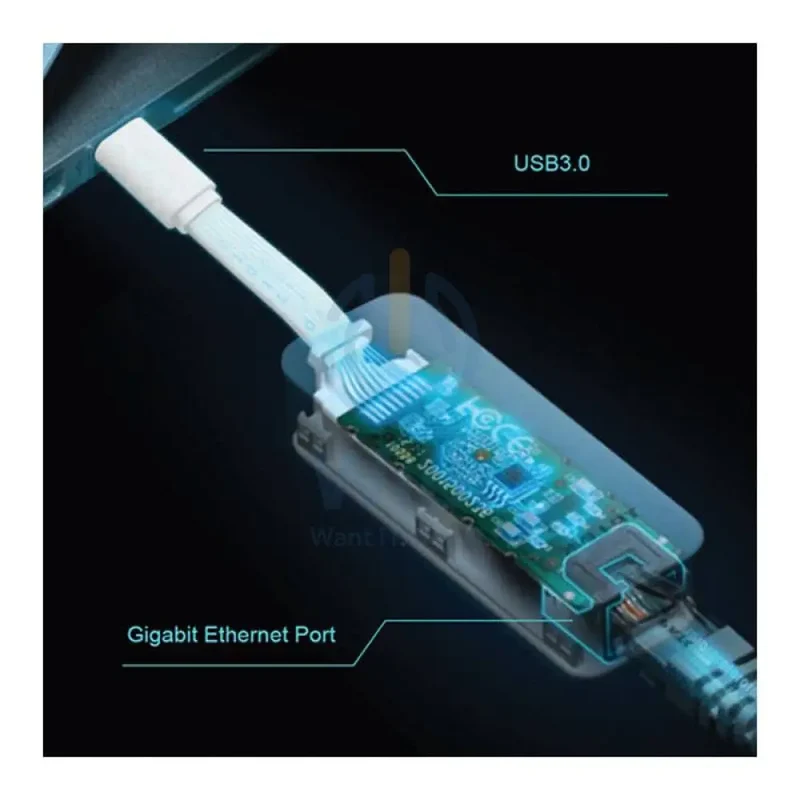محول شبكة تي بي-لينك (UE300C) من يو إس بي-C إلى RJ45 جيجابت إيثرنت، LAN، يو إس بي 3.0، باللون الأبيض