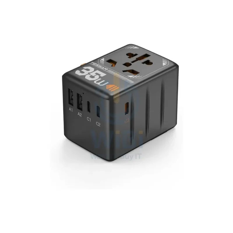 TESSAN Universal Travel Power Adapter - 35W / Black
