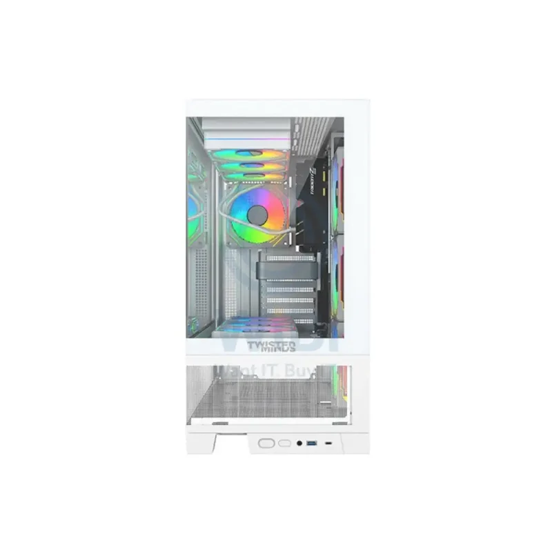 Twisted Minds Phantek-07 Mid Tower ARGB Fan Gaming Case - 7 x 120mm / White