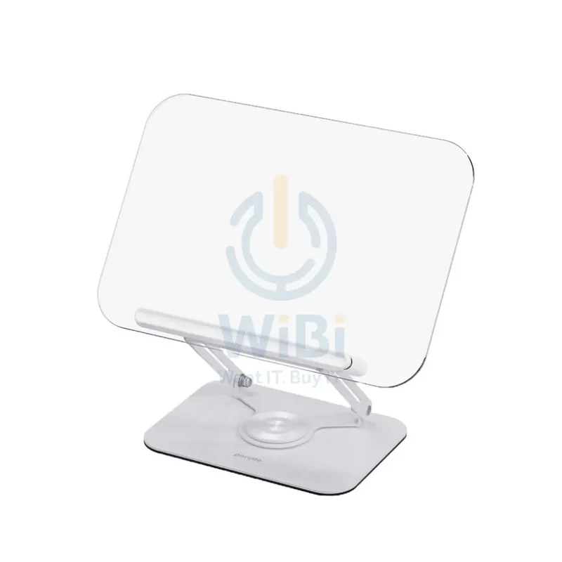 Porodo Transparent 360° Rotatable and Angle Adjustable Tablet Stand - White