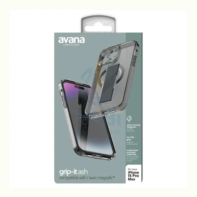 Itskins Avana Magsafe Grip-It Series Case With Camera Lens Protector - iPhone 15 Pro Max / Black