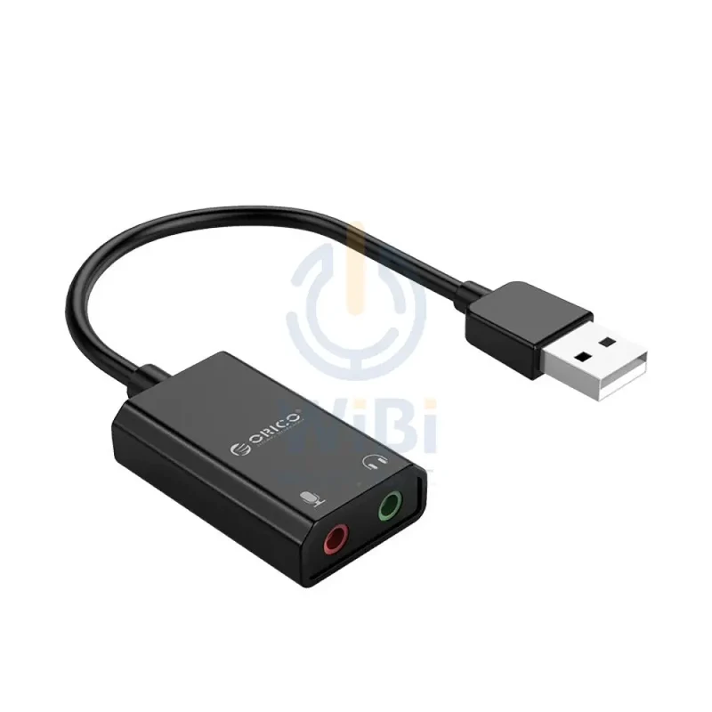 كارت صوت خارجي أوريكو USB، باللون الأسود