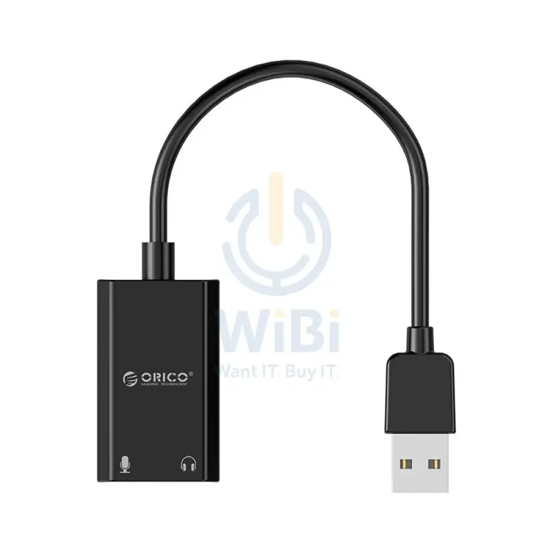 كارت صوت خارجي أوريكو USB، باللون الأسود