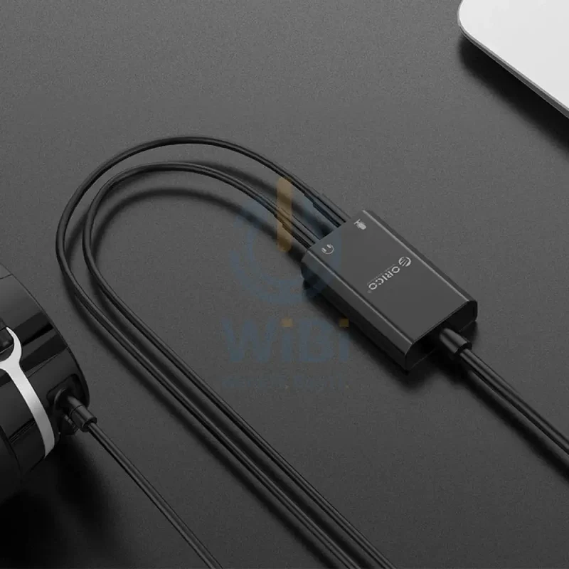 كارت صوت خارجي أوريكو USB، باللون الأسود