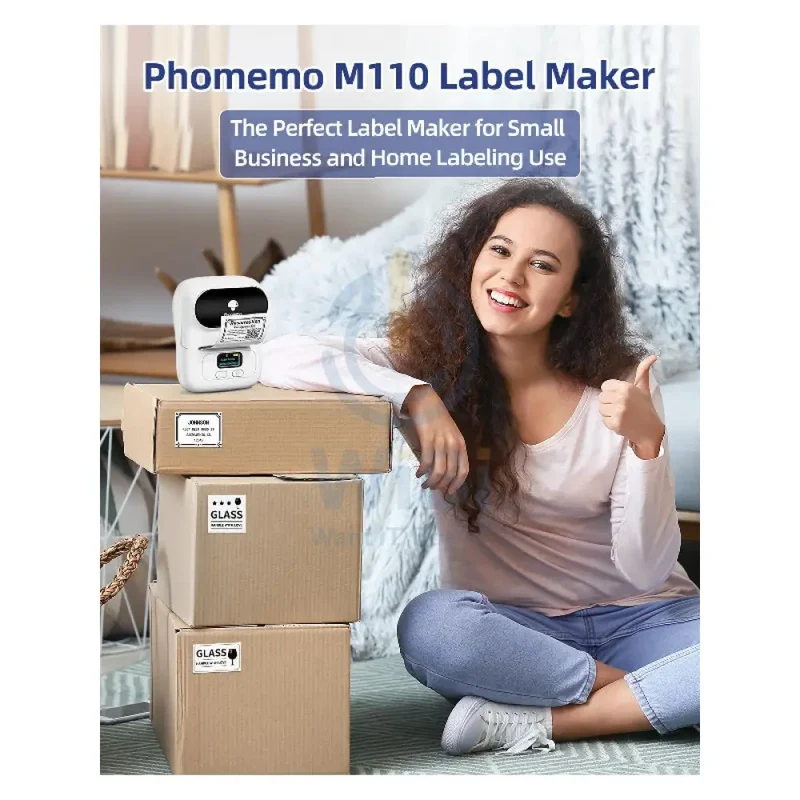 Phomemo M110 Bluetooth Portable Thermal Business Label Maker - 203dpi / 1500mAh / White