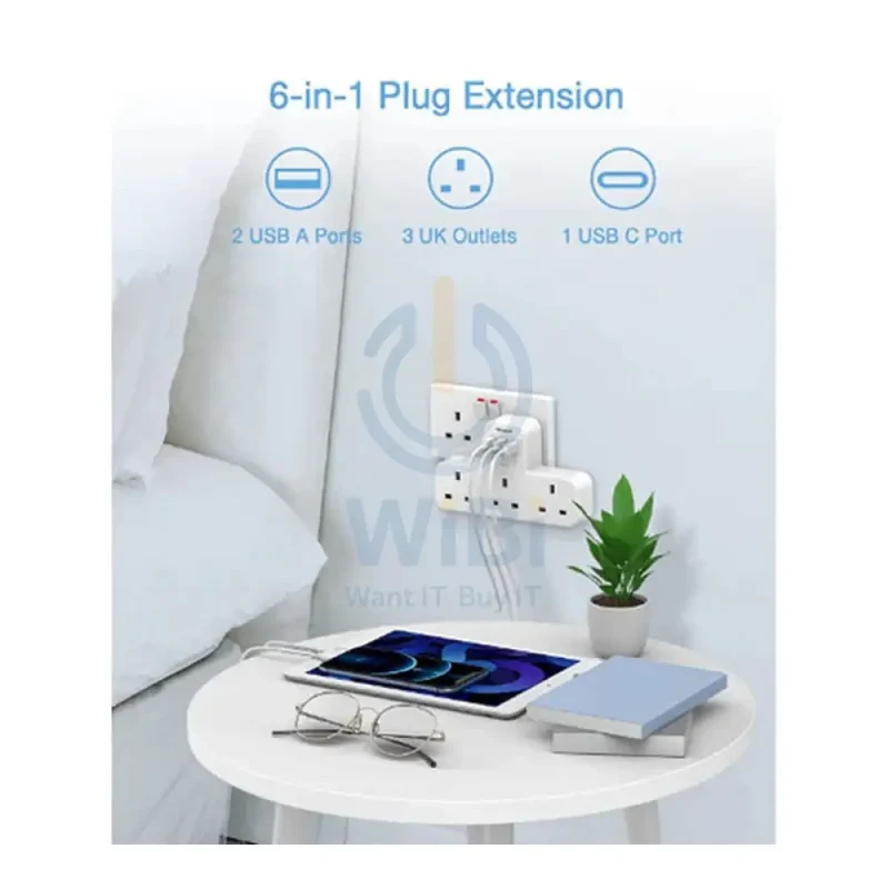 TESSAN Plug Extension Adapter - 15W / White