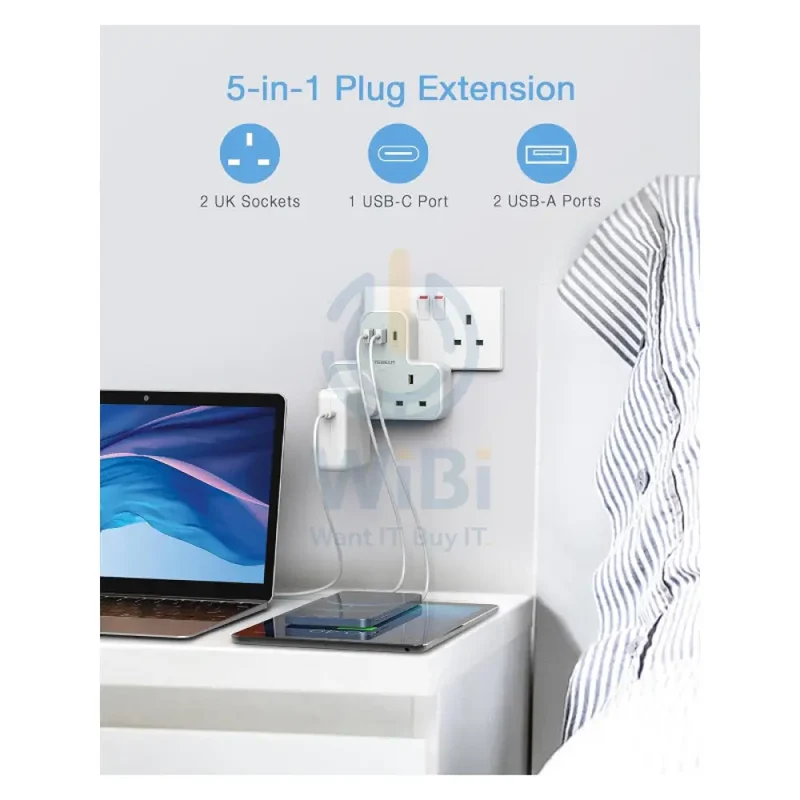 TESSAN Multi-Plug Extension Adapter - 12W / White
