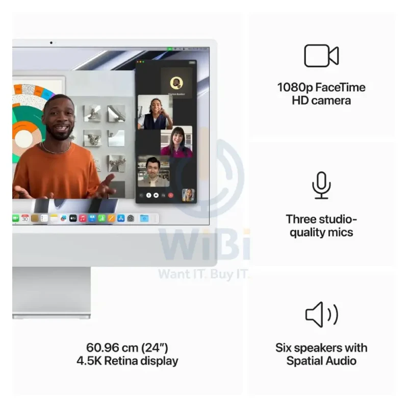 Apple iMac - 24" / M3 / 8-Core CPU / 10-Core GPU / 16-Core Neural Engine / 8GB RAM / 512GB SSD / Arb/Eng / Silver / 1YW