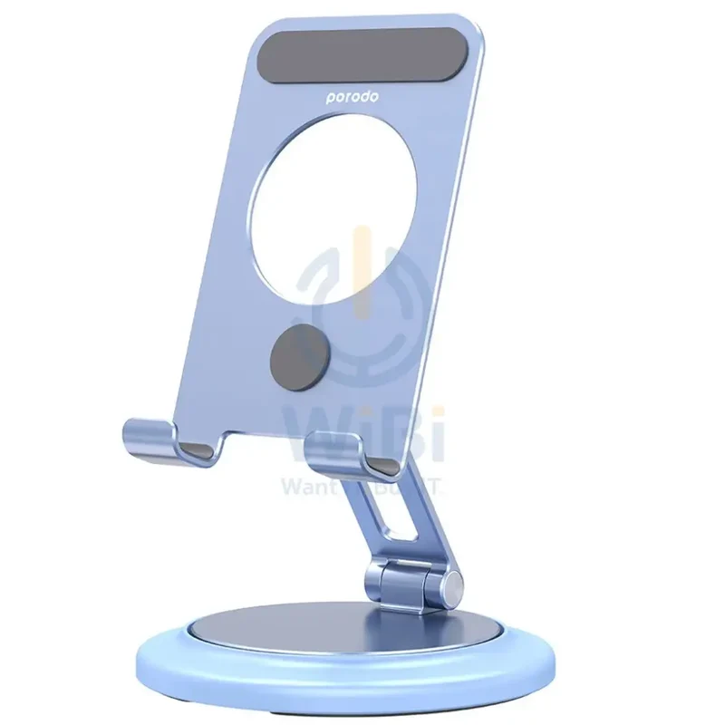 Porodo Aluminum alloy x carbon fiber 360° Rotatable and Angle Adjustable Phone Stand - Blue