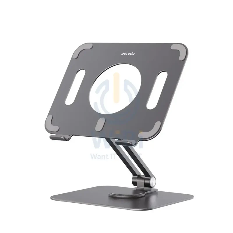 Porodo Aluminum Alloy Holder Angle Adjustable And Rotatable Tablet Stand - Grey