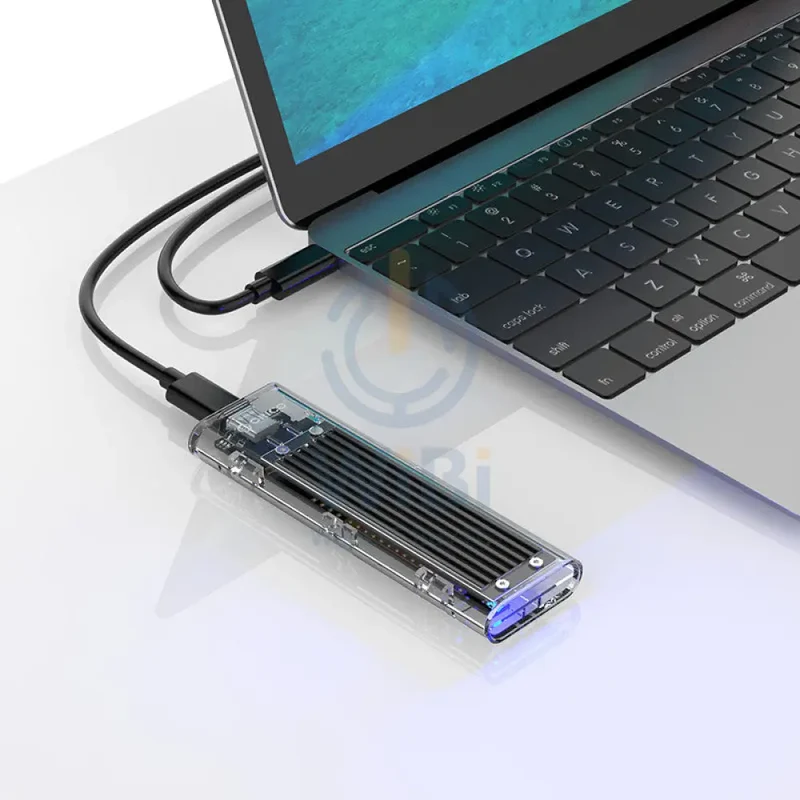 حاوية محرك اقراص صلبة NVMe M.2 من أوريكو، باللون الأسود