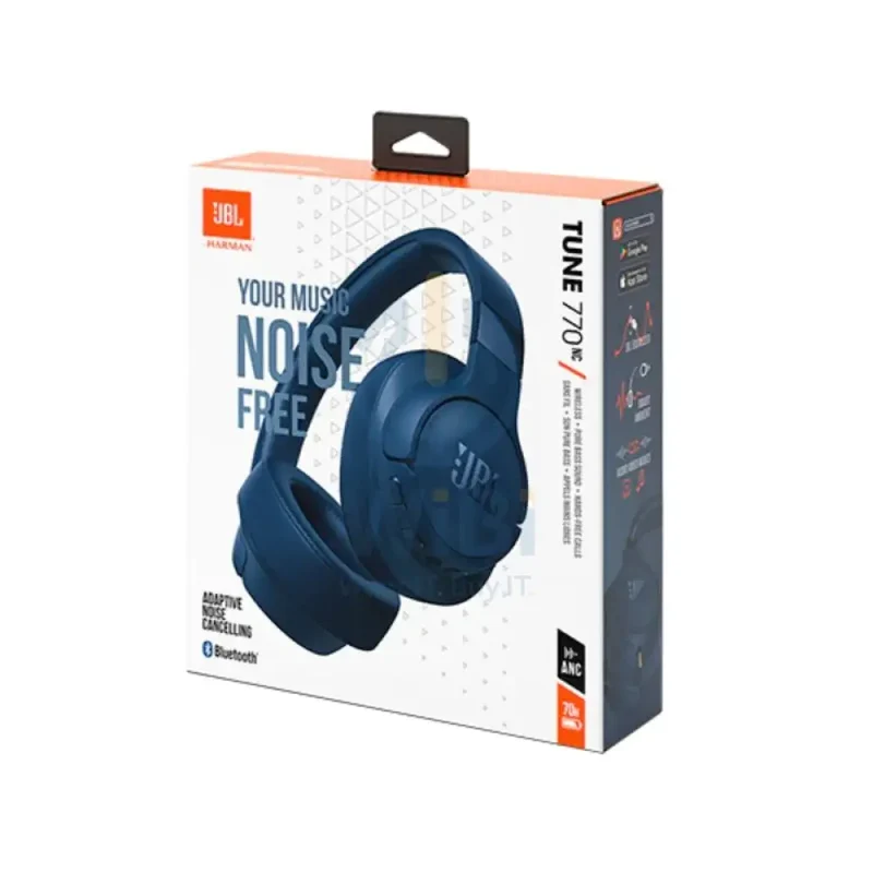 JBL Tune 770NC Wireless Noise-Cancelling Over-Ear Headphones - Blue