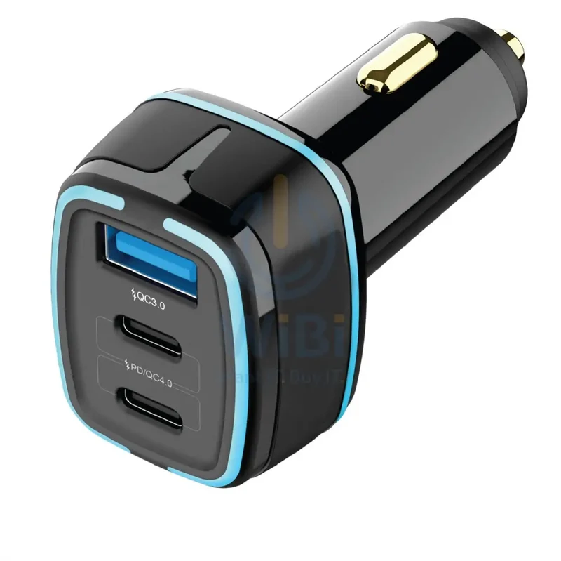 Porodo 105W Dual PD Multi-Port Super-Fast Car Charger - Black