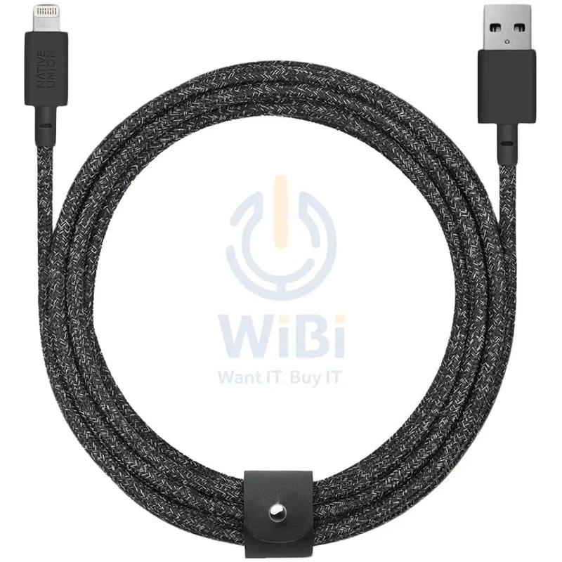 كابل نيتيف يونيون بيلت XL - من USB-A إلى Lightning بطول 3 أمتار - أسود كوزموس