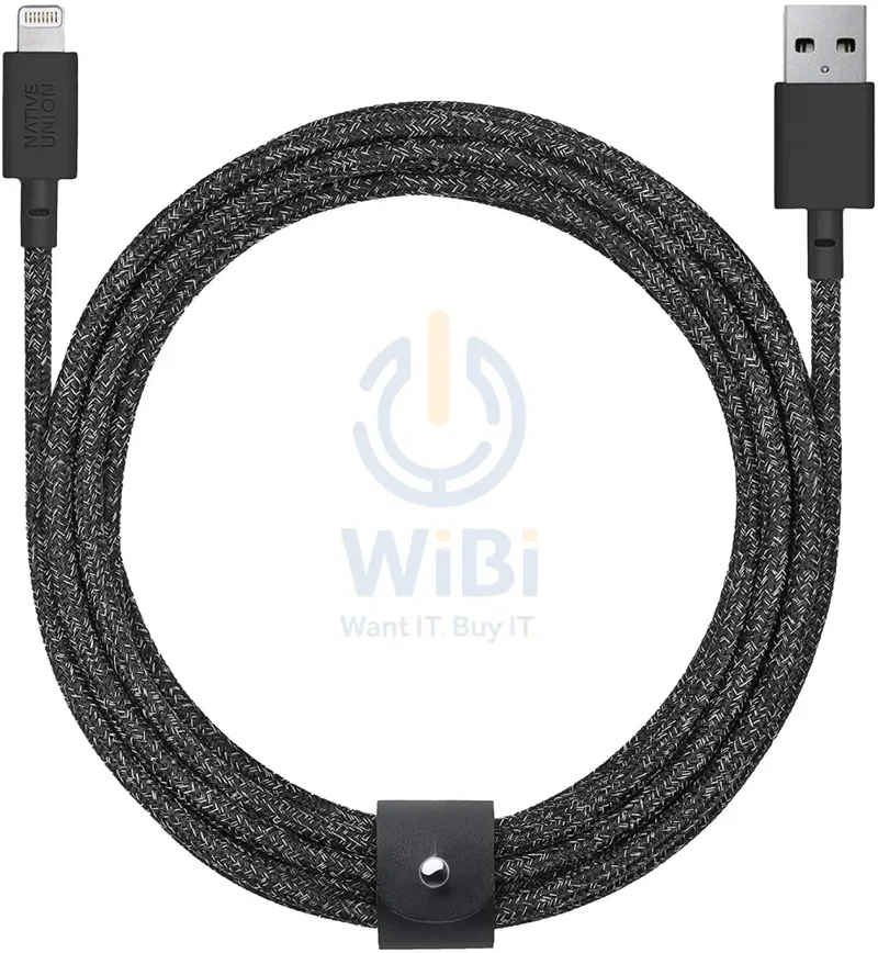 كابل نيتيف يونيون بيلت XL - من USB-A إلى Lightning بطول 3 أمتار - أسود كوزموس