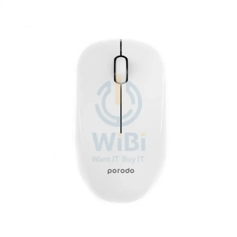 Porodo 2.4G Wireless and Bluetooth Rechargeable Mouse DPI 1200 - White