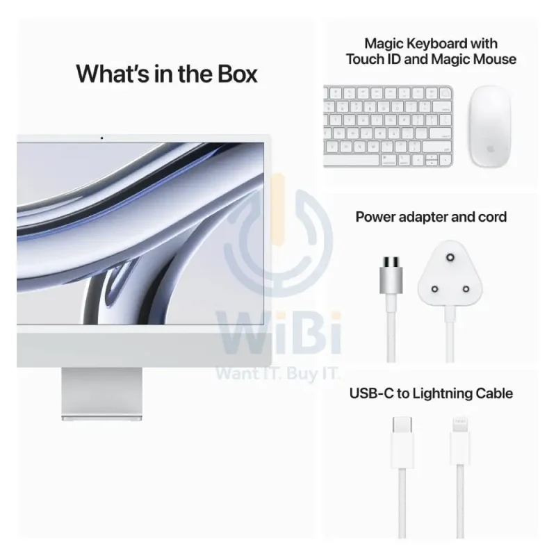 Apple iMac - 24" / M3 / 8-Core CPU / 10-Core GPU / 16 Core Neural Engine / 16GB RAM / 2TB SSD / Arb/Eng / Silver / 1YW