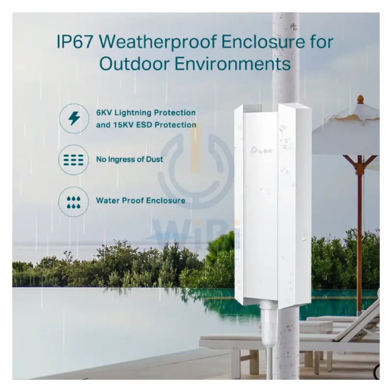 نقطة وصول خارجية تي بي-لينك EAP650-Outdoor (AX3000)، واي فاي 6، بتردد 5 جيجاهرتز (2402 ميجابت في الثانية)، جيجابت LAN