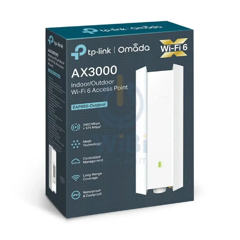 نقطة وصول خارجية تي بي-لينك EAP650-Outdoor (AX3000)، واي فاي 6، بتردد 5 جيجاهرتز (2402 ميجابت في الثانية)، جيجابت LAN