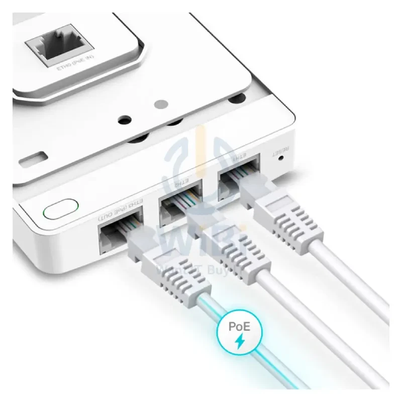 TP-Link EAP615-Wall (AX1800) Wall Plate WiFi 6 Access Point - 5GHz (1201 Mbps) / Gigabit LAN
