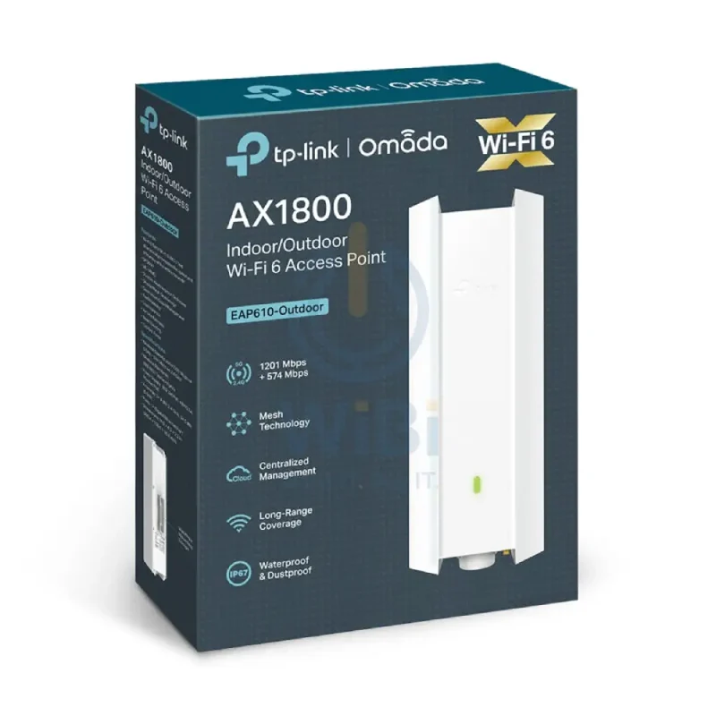 نقطة وصول خارجية تي بي-لينك EAP610-Outdoor (AX1800)، واي فاي 6، بتردد 5 جيجاهرتز (1201 ميجابت في الثانية)، جيجابت LAN