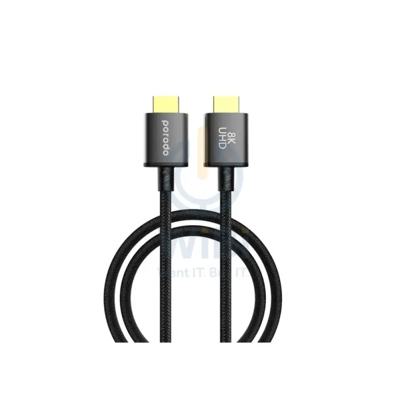 Porodo Braided 8K HDMI Ultra HD Cable - 3 Meter / Black