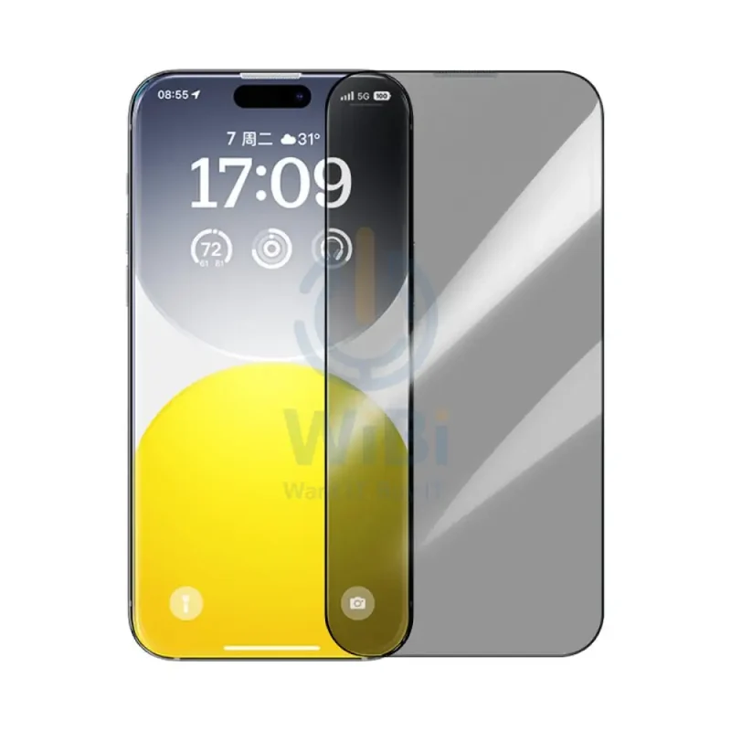 Baseus Diamond Series Full Coverage Privacy Glass Screen Protector - Apple iPhone 15 Pro Max / Privacy