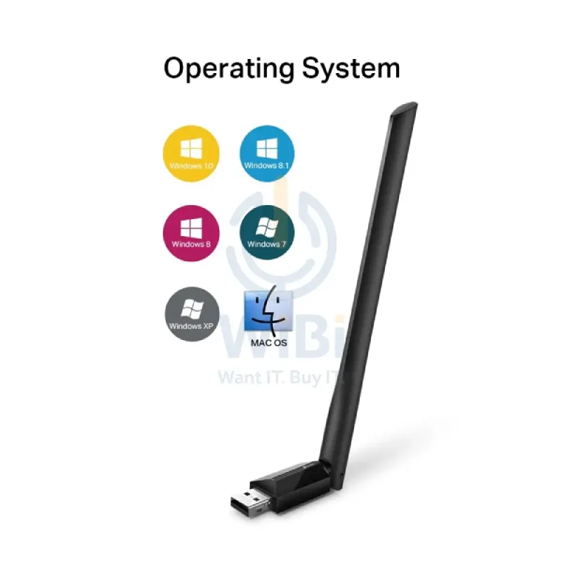 TP-Link (Archer T2U Plus) AC600 High Gain Wireless Dual Band USB Adapter - 5GHz(433 Mbps) / USB