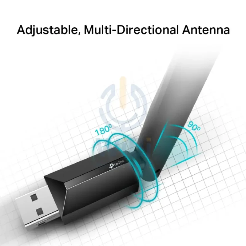 TP-Link (Archer T2U Plus) AC600 High Gain Wireless Dual Band USB Adapter - 5GHz(433 Mbps) / USB