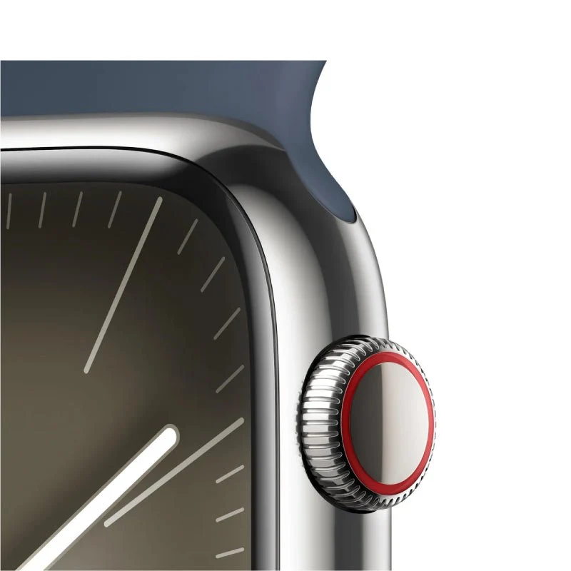 Apple Watch Series 9 with Sport Band - LTPO OLED / 45mm / 64GB / Medium/Large / Bluetooth / Wi-Fi / Cellular / Storm Blue