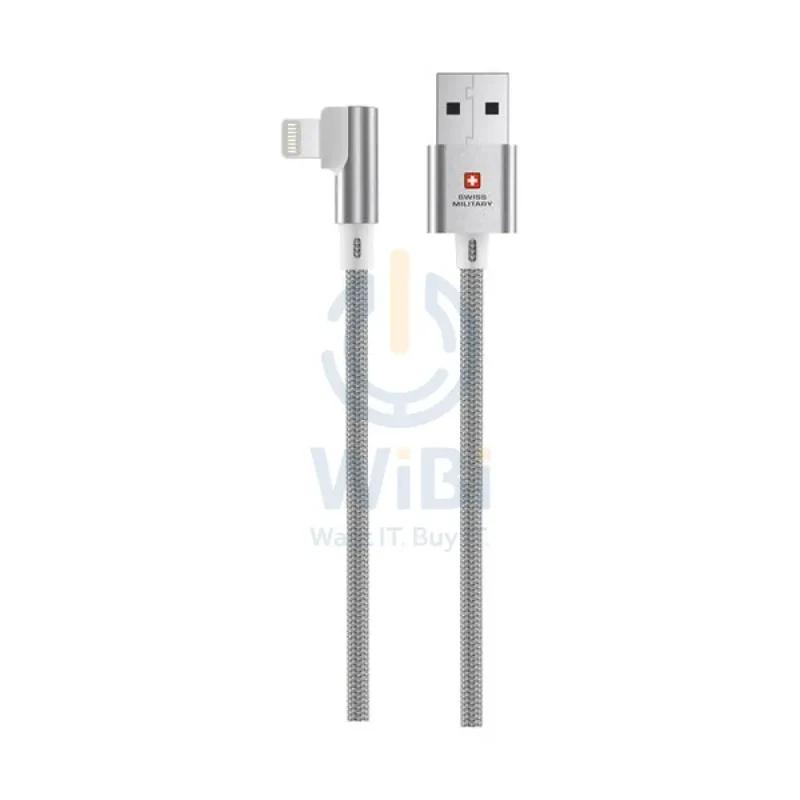 Swiss Military Braided Type-A To Lightning Data Sync And Charging Cable - 2 Meter / 20W / White