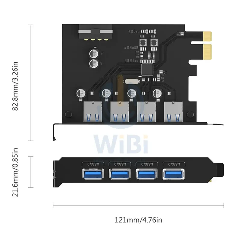 بطاقة توسعة أوريكو بأربعة منافذ USB3.0 PCI-E
