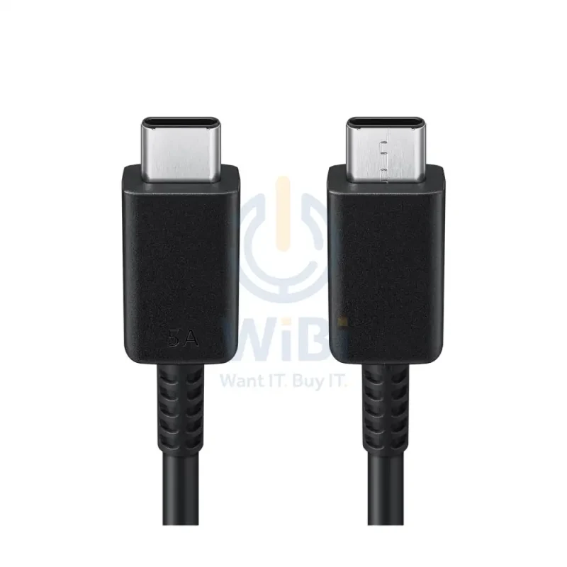 كابل سامسونج يو إس بي-C إلى يو إس بي-C، بطول 1.8 متر، 5 أمبير، باللون الأسود
