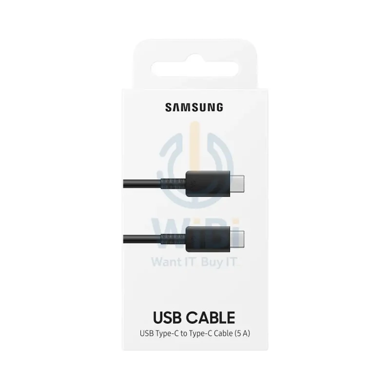 كابل سامسونج من USB-C إلى USB-C - 1 متر / 5 أمبير / أسود