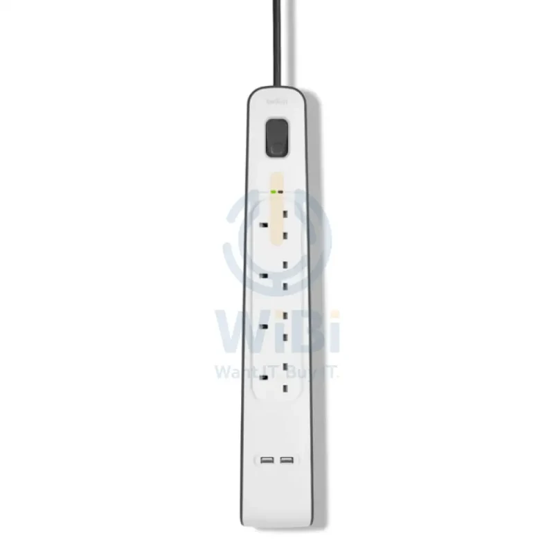 Belkin 4 Way Surge Protection Strip - 2M With 2 X 2.4Amp Usb Charging Power Extension - White