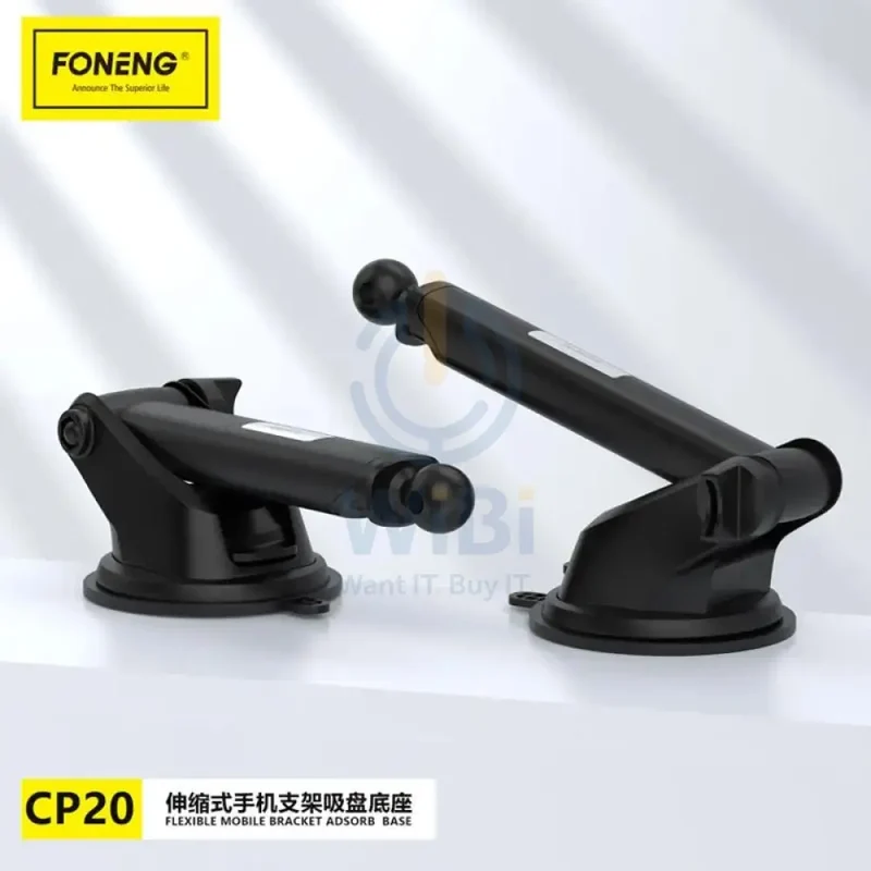 Foneng CP20 Car Phone Holder Suction Cup Base - Black