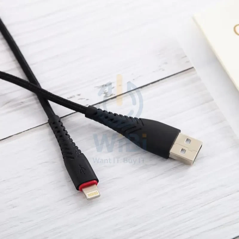 Foneng X15 Braid Lightning Data Cable Fast 2.4A - 1.2 Meter / Black