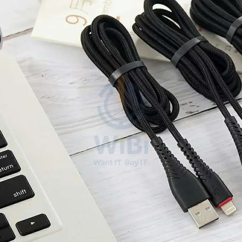 Foneng X15 Braid Lightning Data Cable Fast 2.4A - 1.2 Meter / Black