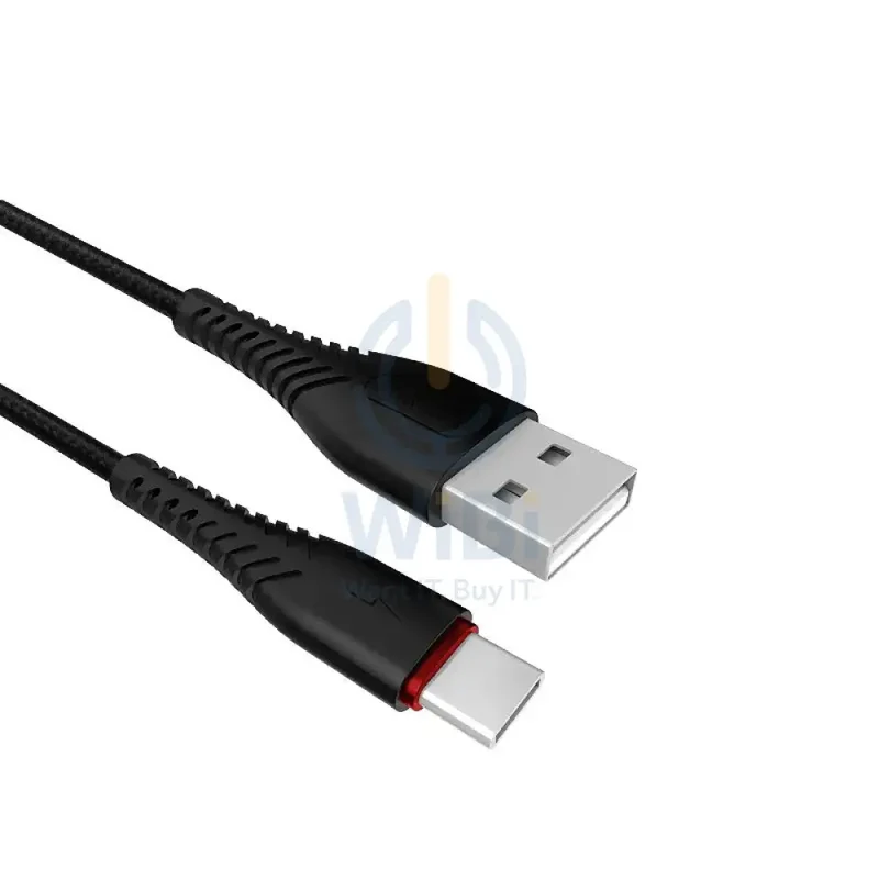 Foneng X15 Braid Type-C Data Cable Fast 2.4A - 1.2 Meter / Black